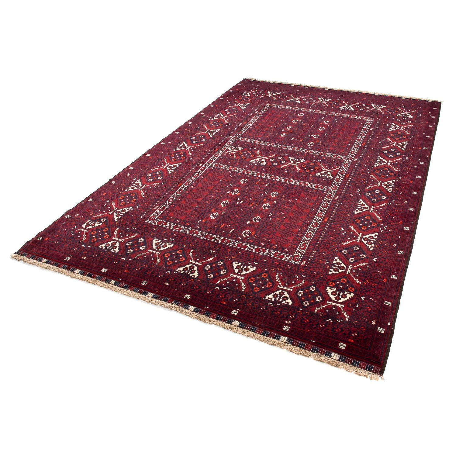 Tapis Turkaman - 243 x 164 cm - rouge foncé