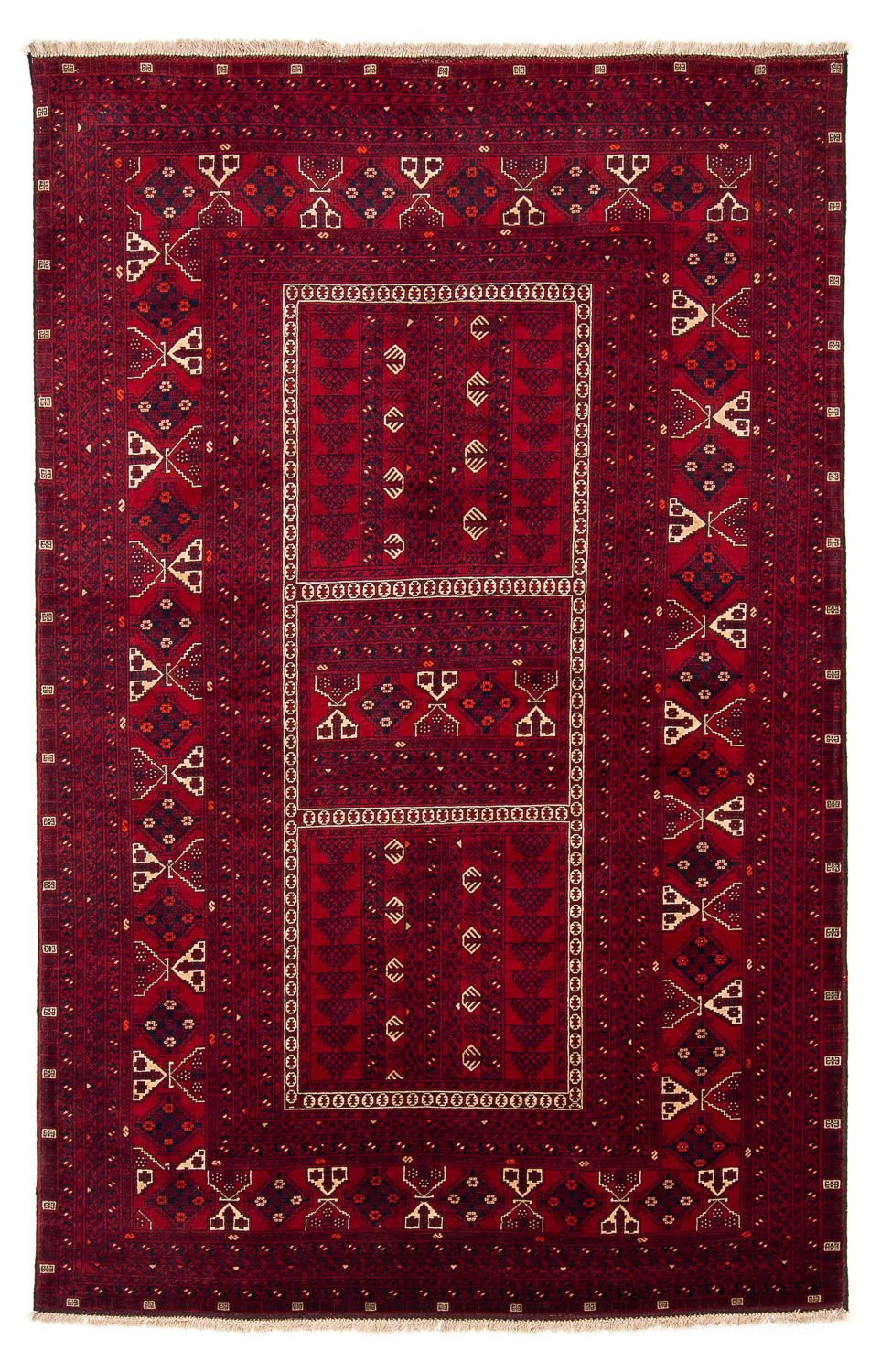 Tapis Turkaman - 244 x 158 cm - rouge foncé
