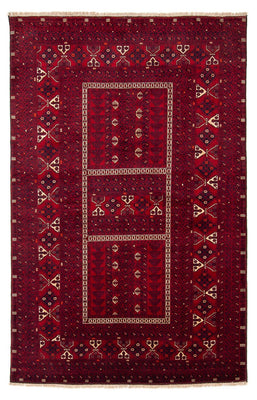 Tapis Turkaman - 244 x 158 cm - rouge foncé