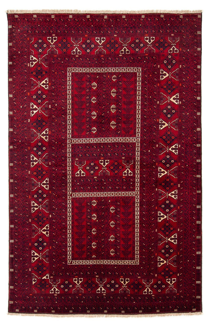 Tapis Turkaman - 244 x 158 cm - rouge foncé
