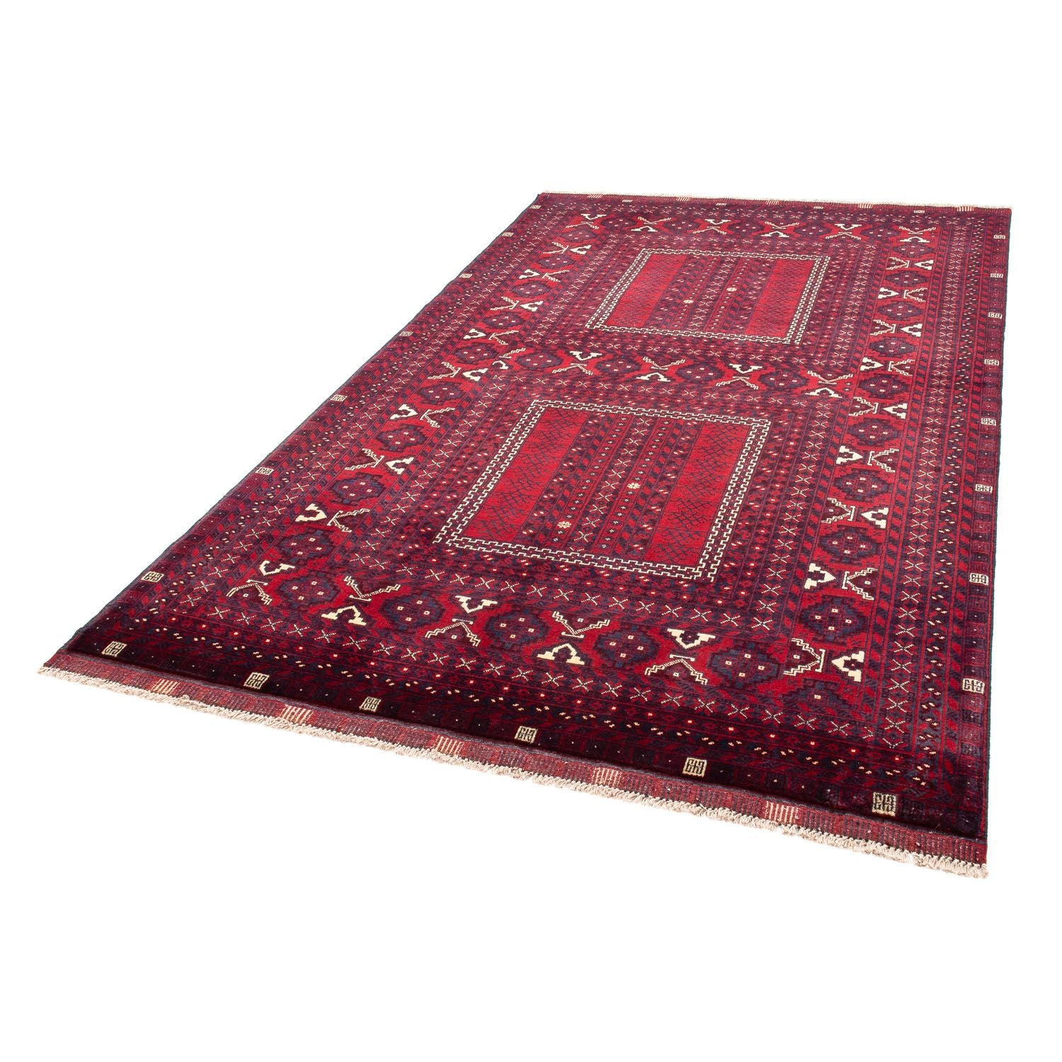 Tapis Turkaman - 245 x 156 cm - rouge foncé