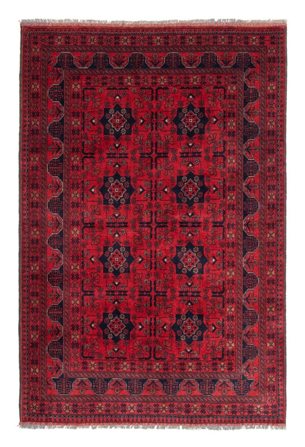 Tapis afghan - Kunduz - 188 x 129 cm - rouge