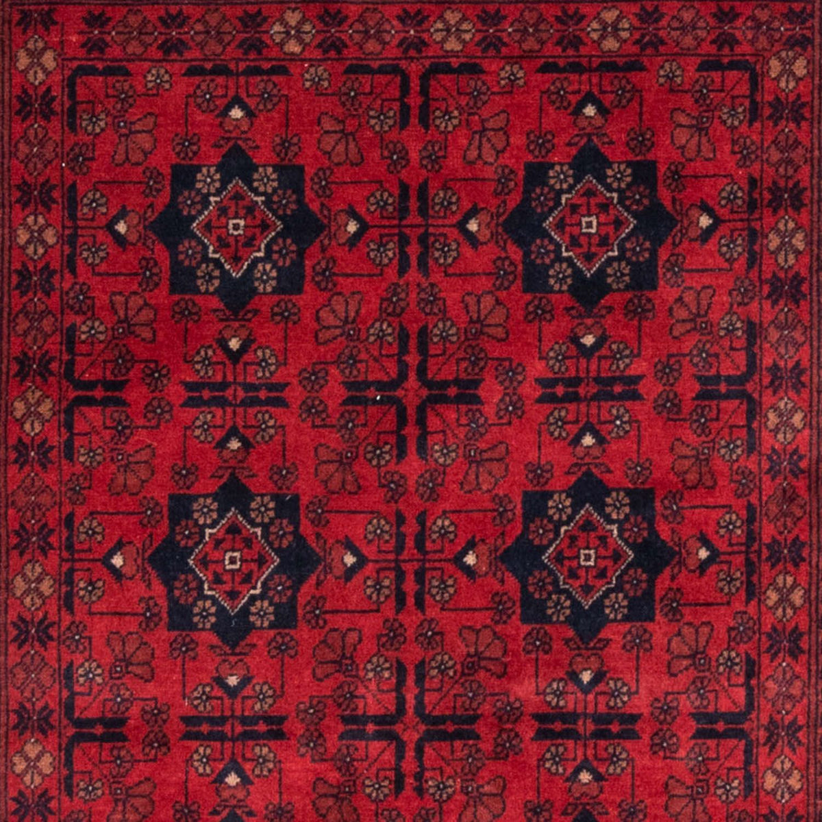 Tapis afghan - Kunduz - 188 x 129 cm - rouge