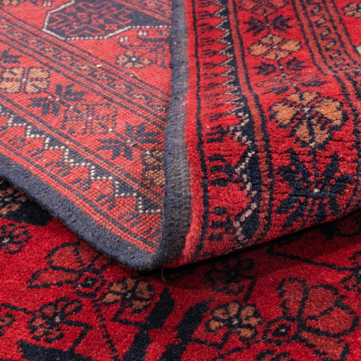 Tapis afghan - Kunduz - 188 x 129 cm - rouge