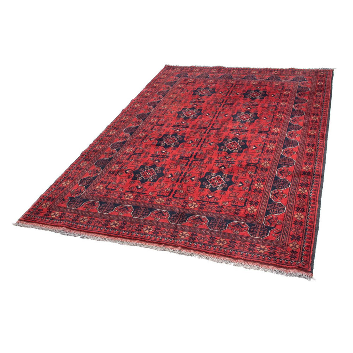 Tapis afghan - Kunduz - 188 x 129 cm - rouge