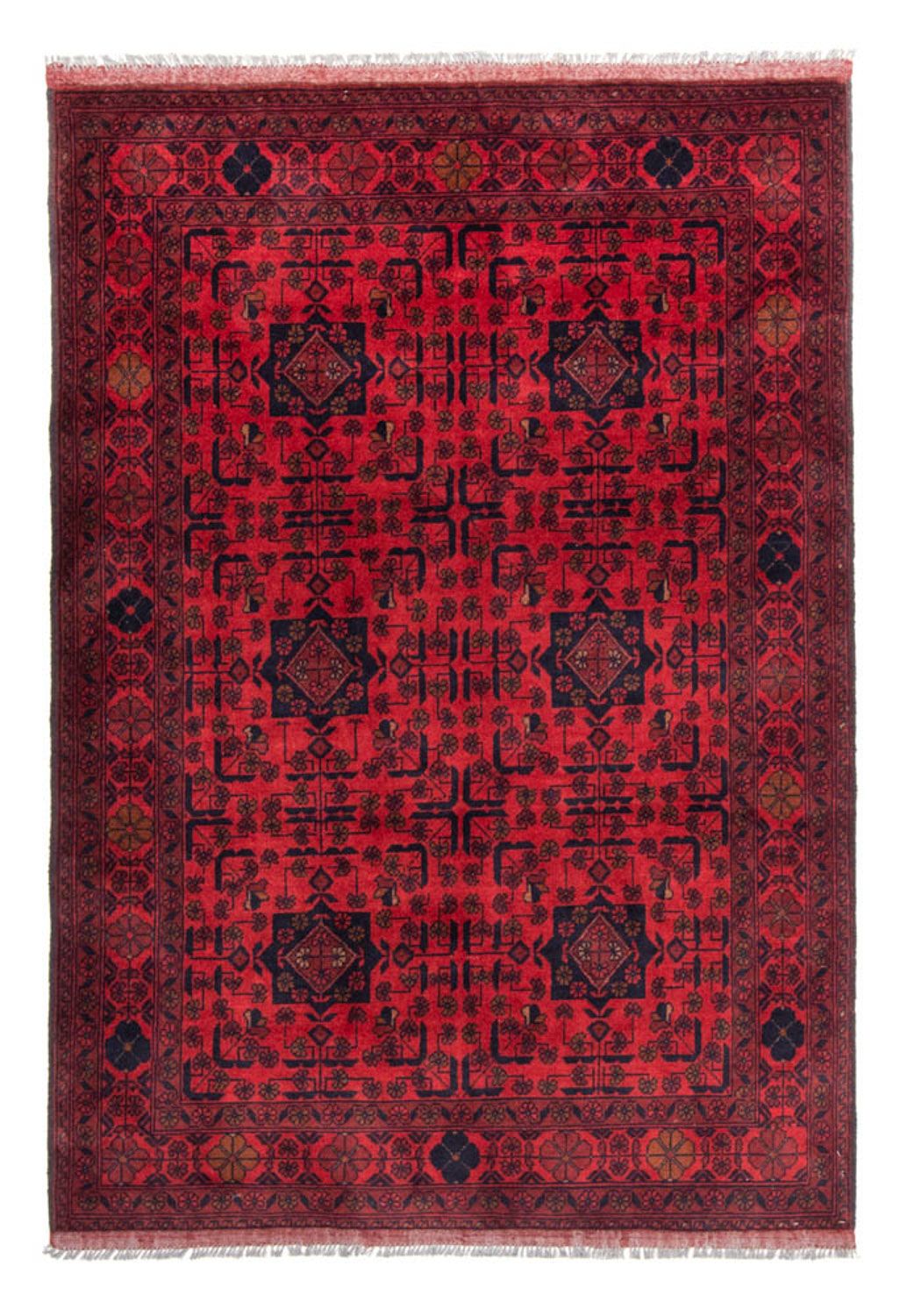 Tapis afghan - Kunduz - 190 x 128 cm - rouge