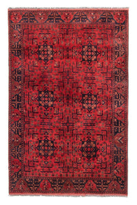 Tapis afghan - Kunduz - 193 x 129 cm - rouge
