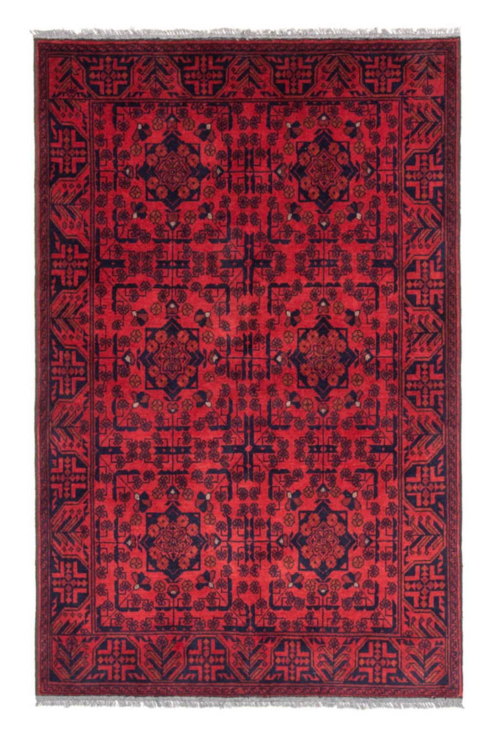 Tapis afghan - Kunduz - 186 x 126 cm - rouge