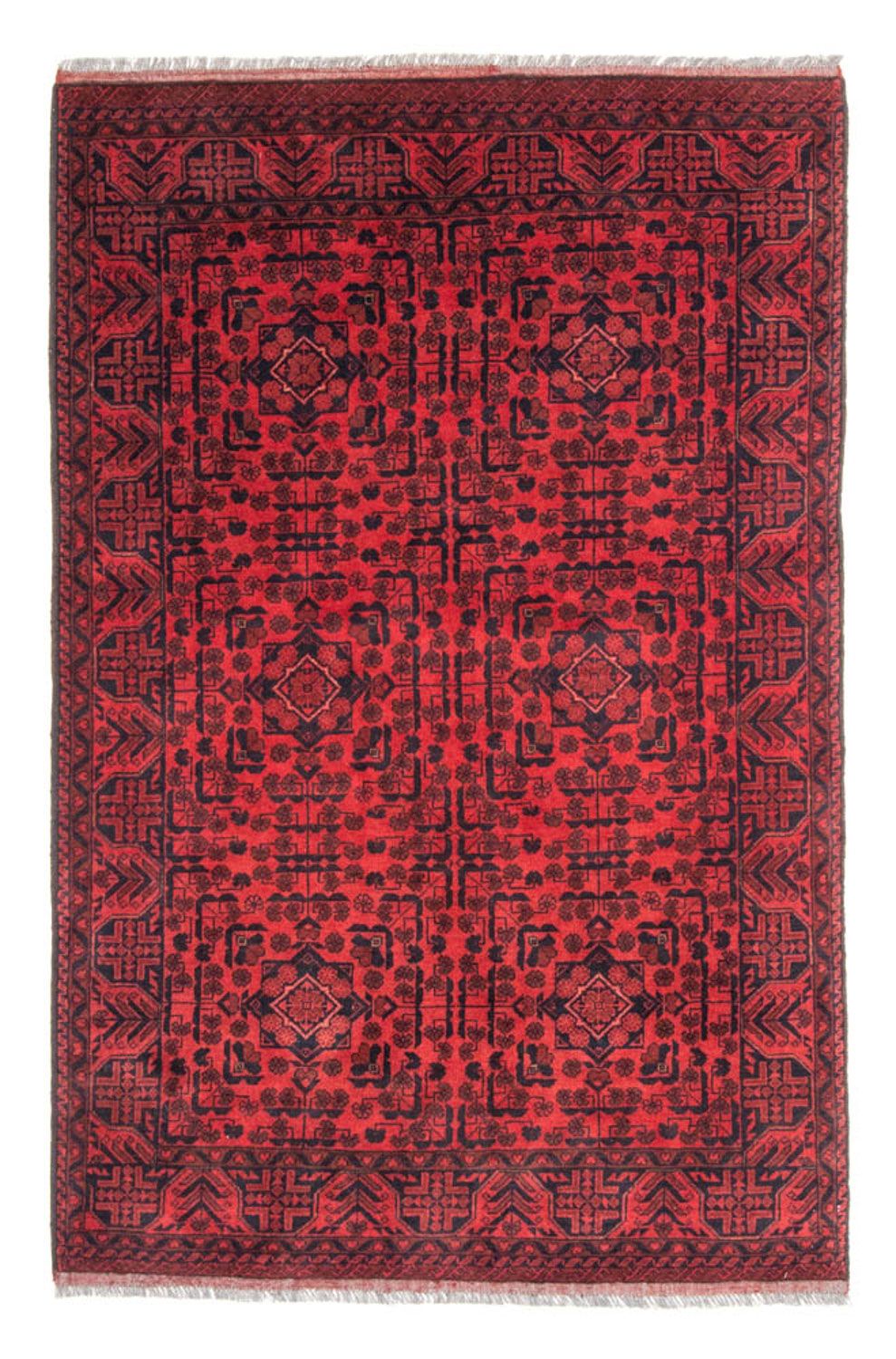 Tapis afghan - Kunduz - 187 x 122 cm - rouge