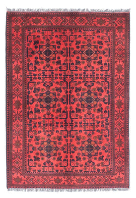 Tapis afghan - Kunduz - 149 x 103 cm - rouge foncé