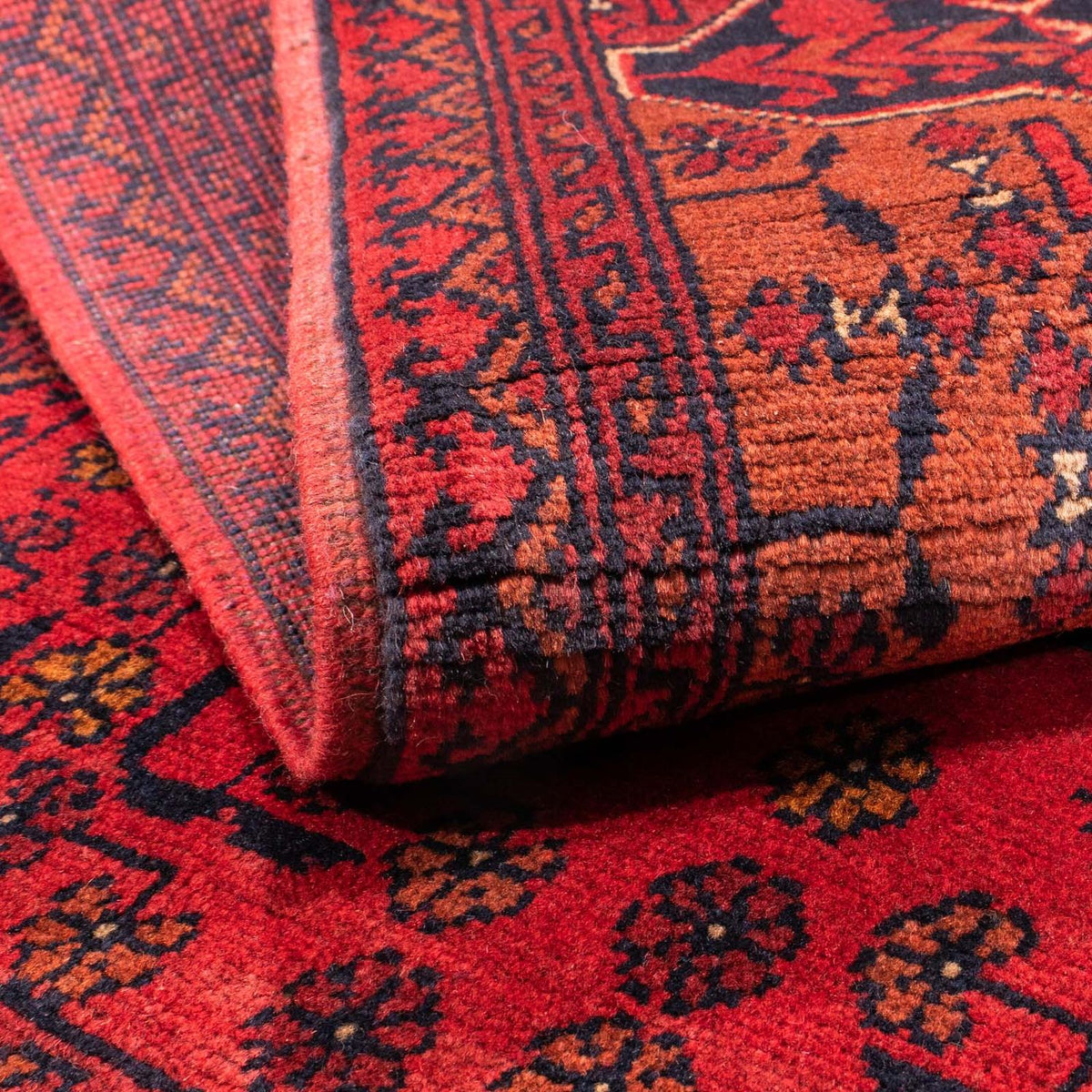 Tapis afghan - Kunduz - 145 x 103 cm - rouge foncé