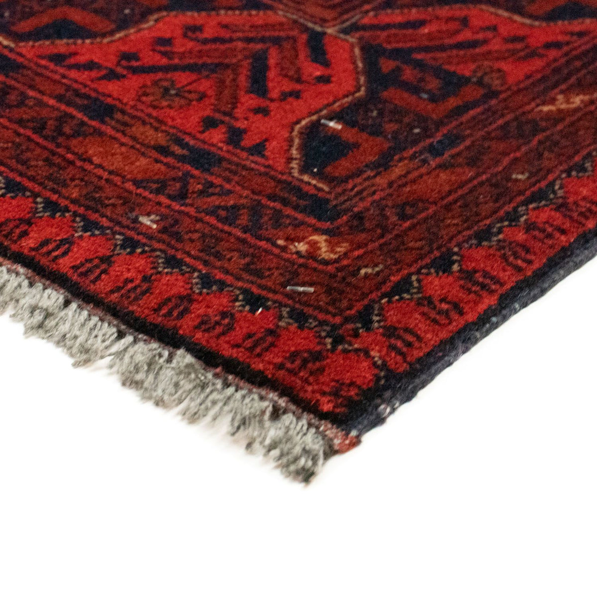 Tapis afghan - Kunduz - 155 x 100 cm - rouge foncé