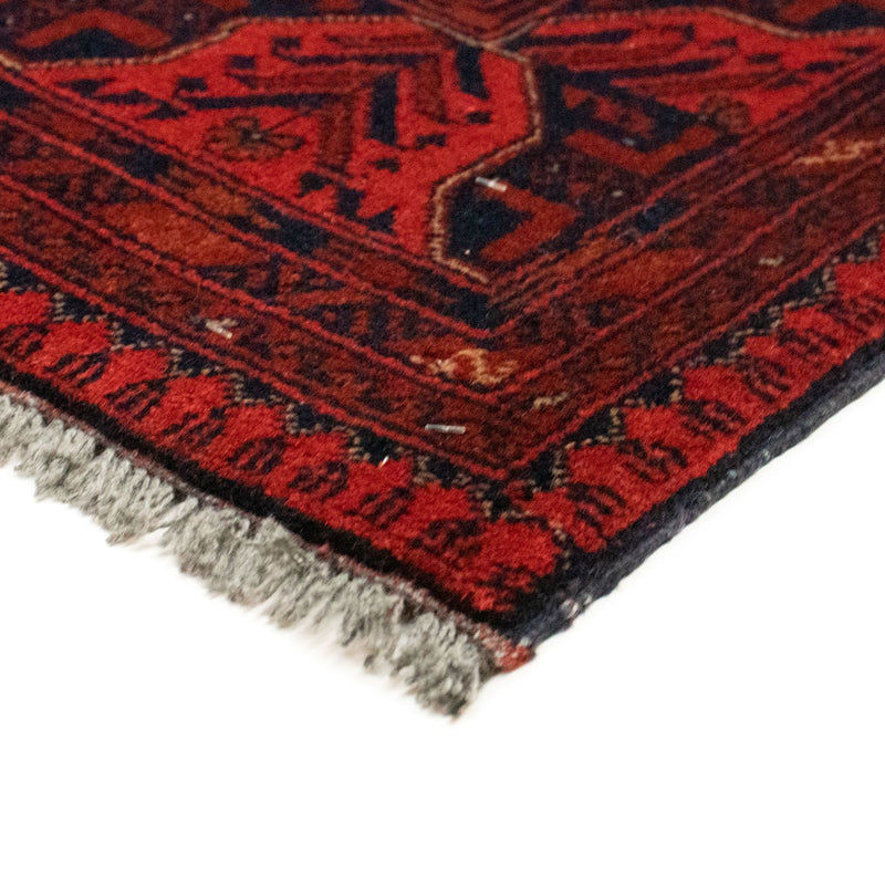 Tapis afghan - Kunduz - 155 x 100 cm - rouge foncé