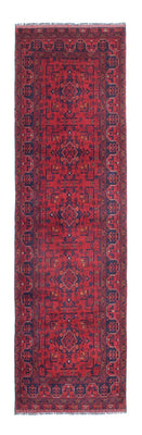 Tapis de couloir Tapis afghan - Kunduz - 285 x 83 cm - rouge foncé