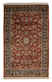 Tapis persan - Ghom - 85 x 56 cm - rouille