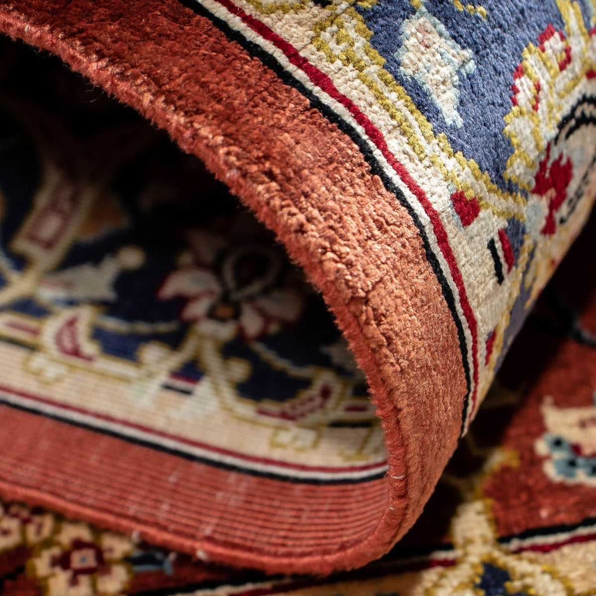 Tapis persan - Ghom - 85 x 56 cm - rouille