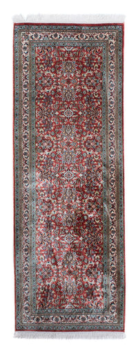 Tapis de couloir Tapis en soie - Soie du Cachemire - 179 x 64 cm - rouge foncé