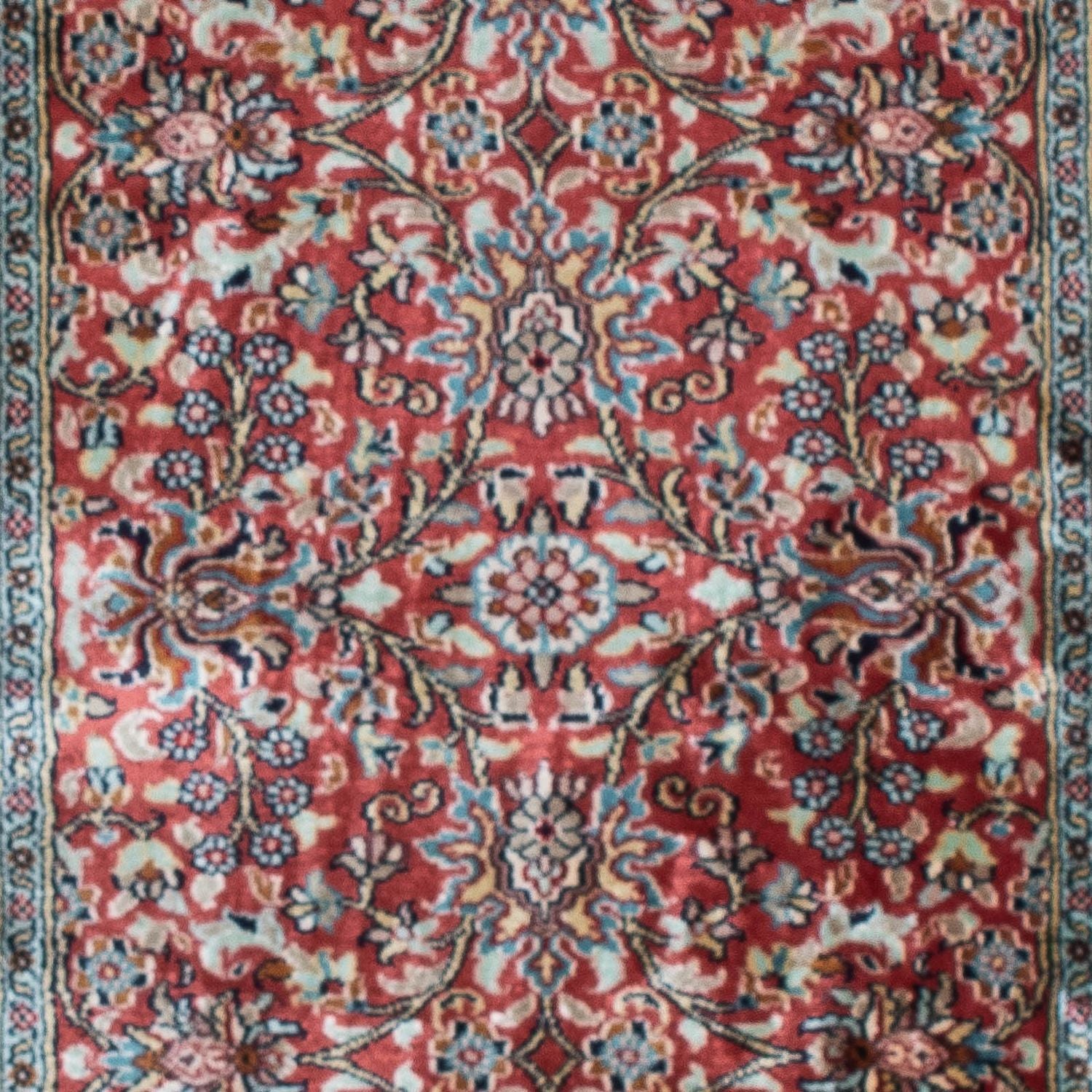 Tapis de couloir Tapis en soie - Soie du Cachemire - 179 x 64 cm - rouge foncé