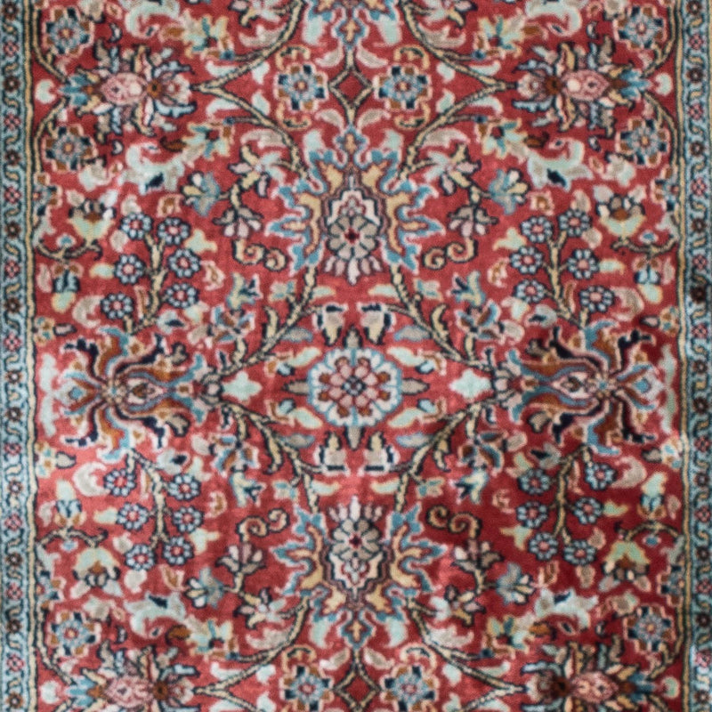 Tapis de couloir Tapis en soie - Soie du Cachemire - 179 x 64 cm - rouge foncé