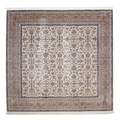 Tapis en soie - Soie du Cachemire carré  - 246 x 243 cm - beige