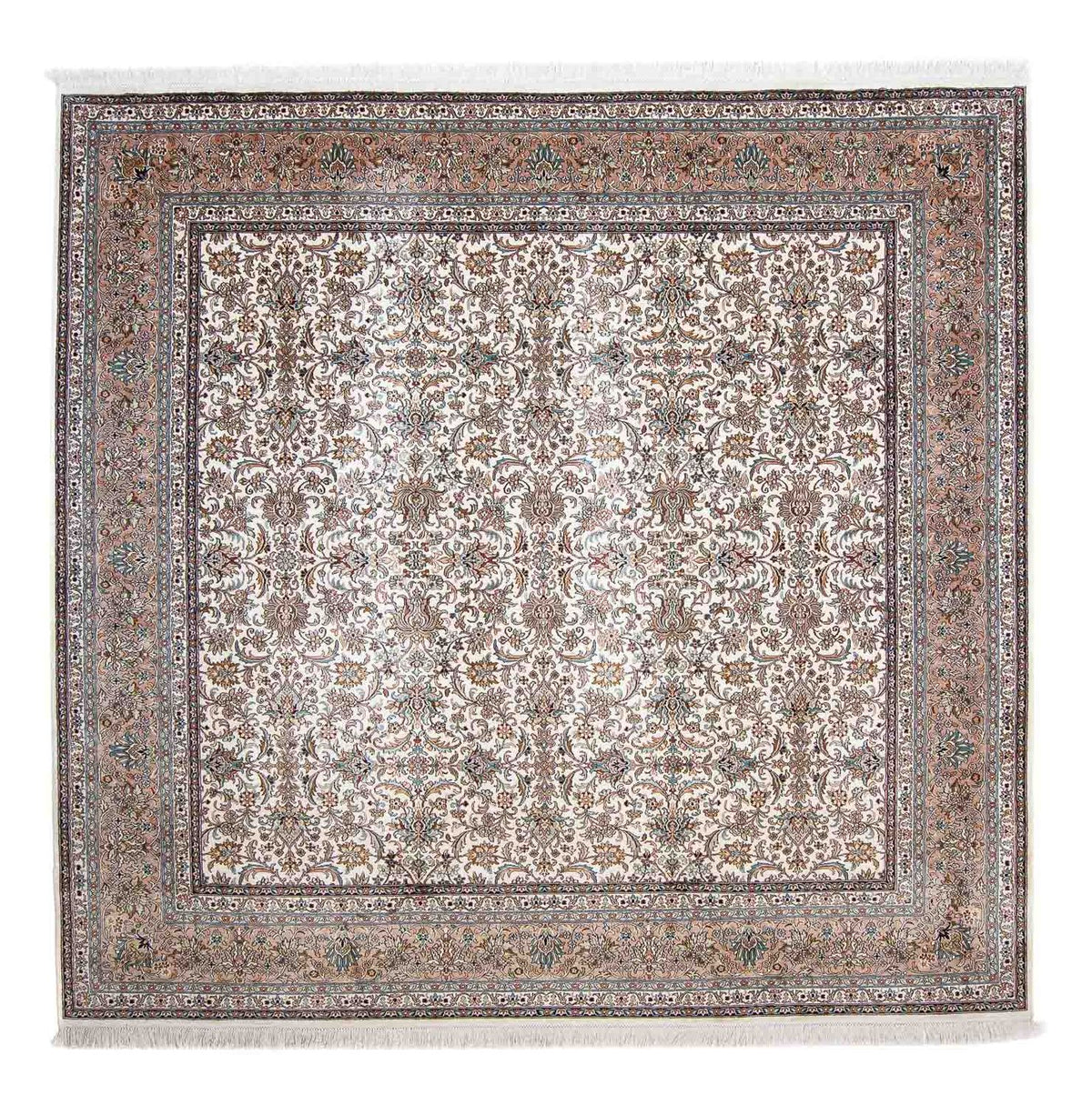 Tapis en soie - Soie du Cachemire carré  - 246 x 243 cm - beige