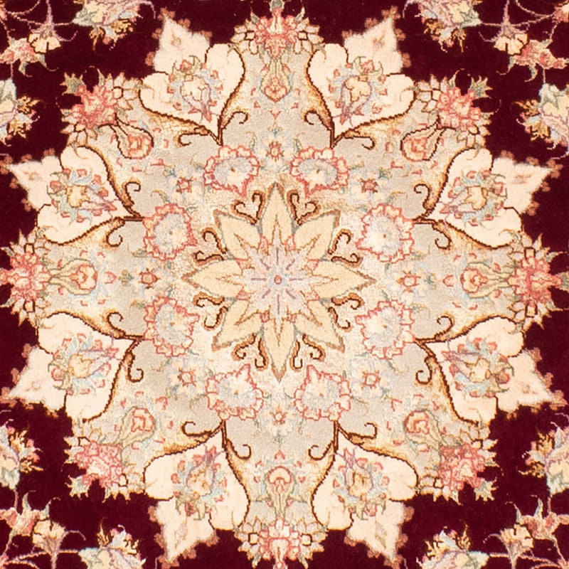 Tapis persan - Tabriz - Royal ronde  - 150 x 150 cm - rouge foncé