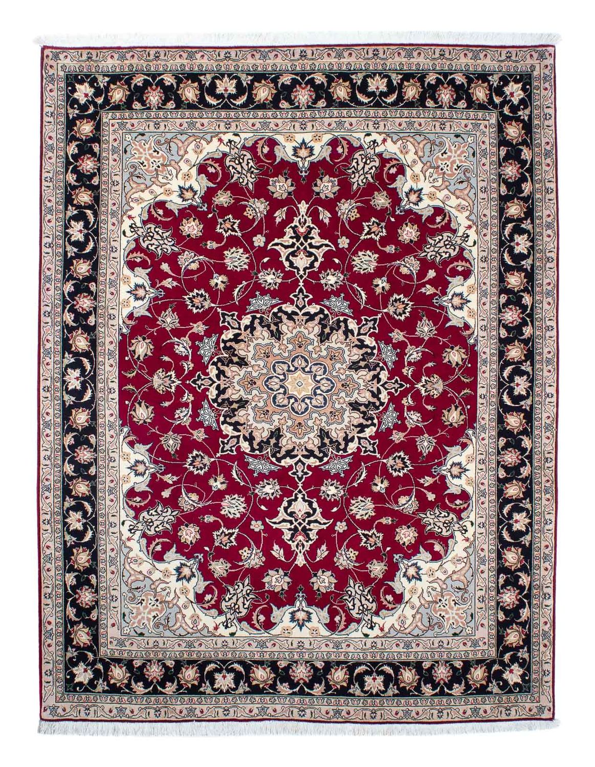 Tapis persan - Tabriz - Royal - 204 x 153 cm - rouge foncé