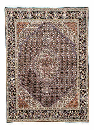 Tapis persan - Tabriz - 235 x 176 cm - bleu foncé
