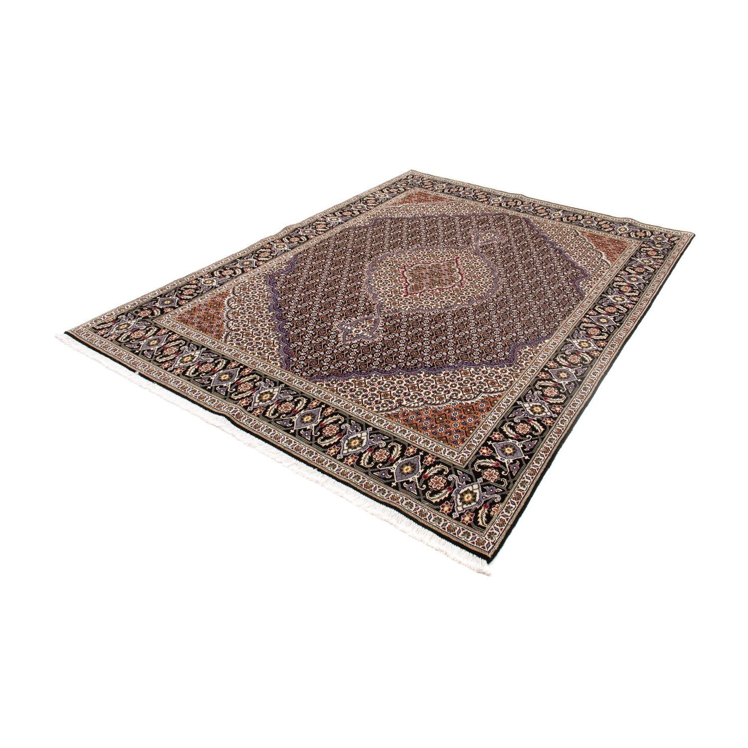Tapis persan - Tabriz - 235 x 176 cm - bleu foncé