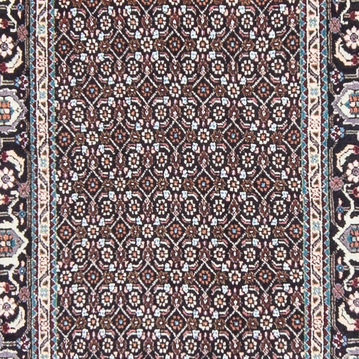 Tapis de couloir Tapis persan - Tabriz - 388 x 77 cm - gris
