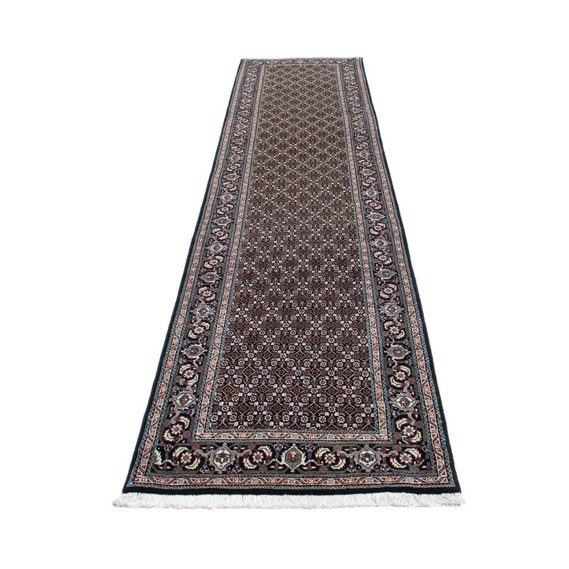 Tapis de couloir Tapis persan - Tabriz - 389 x 74 cm - gris