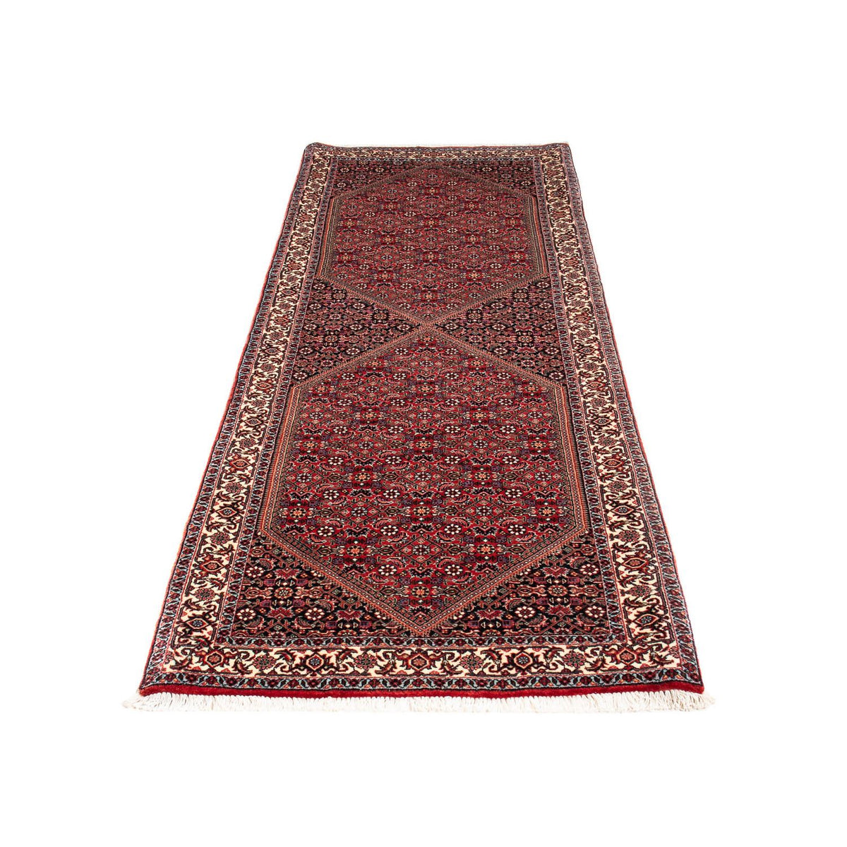 Tapis de couloir Tapis persan - Bidjar - 219 x 79 cm - rouge foncé