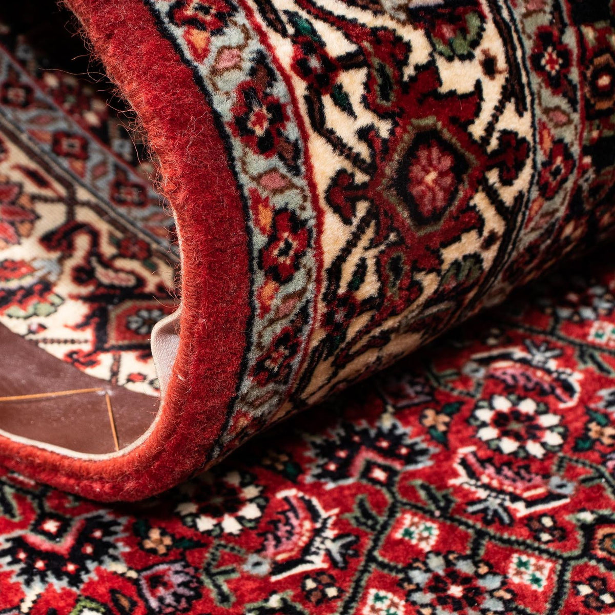 Tapis de couloir Tapis persan - Bidjar - 209 x 74 cm - rouge foncé