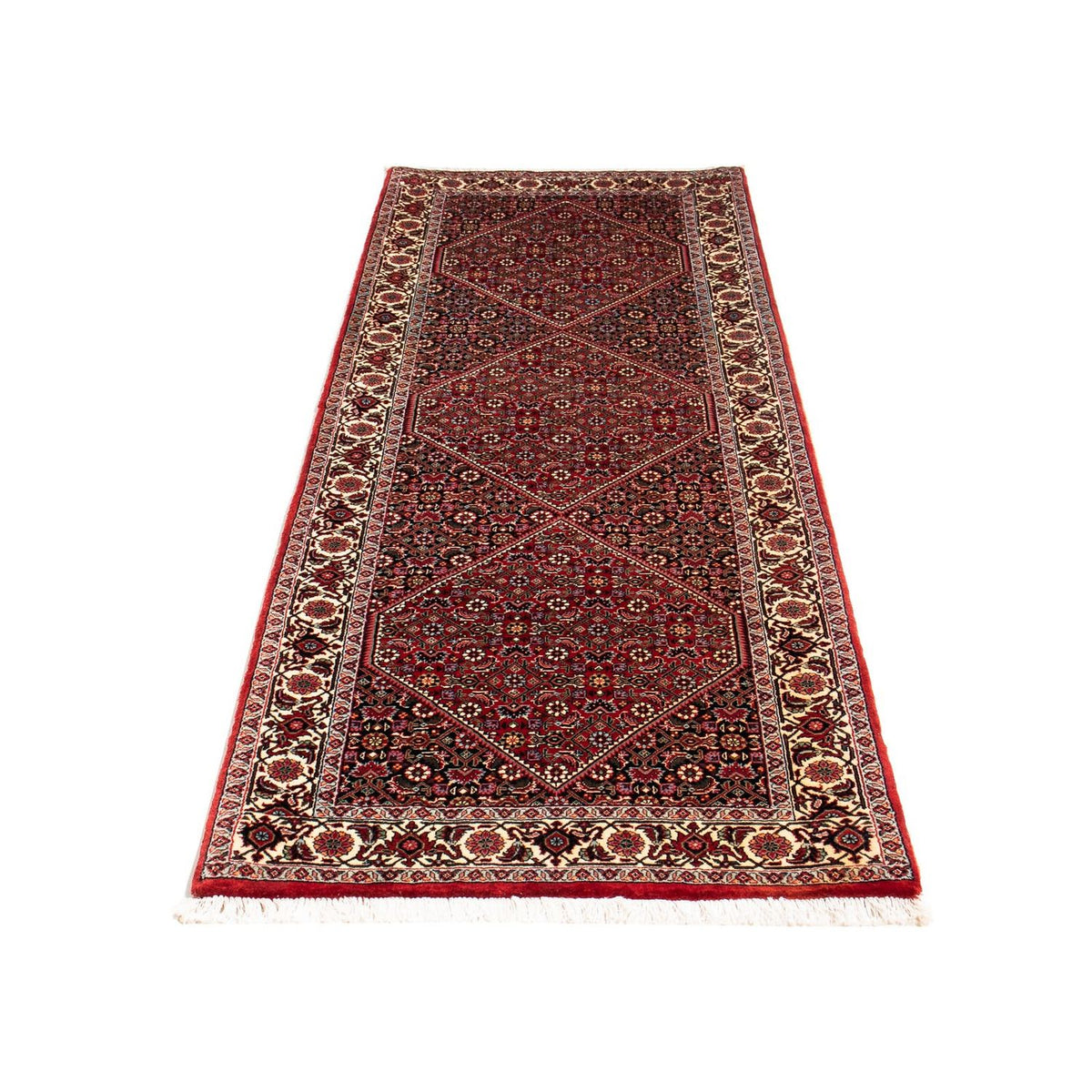 Tapis de couloir Tapis persan - Bidjar - 209 x 74 cm - rouge foncé