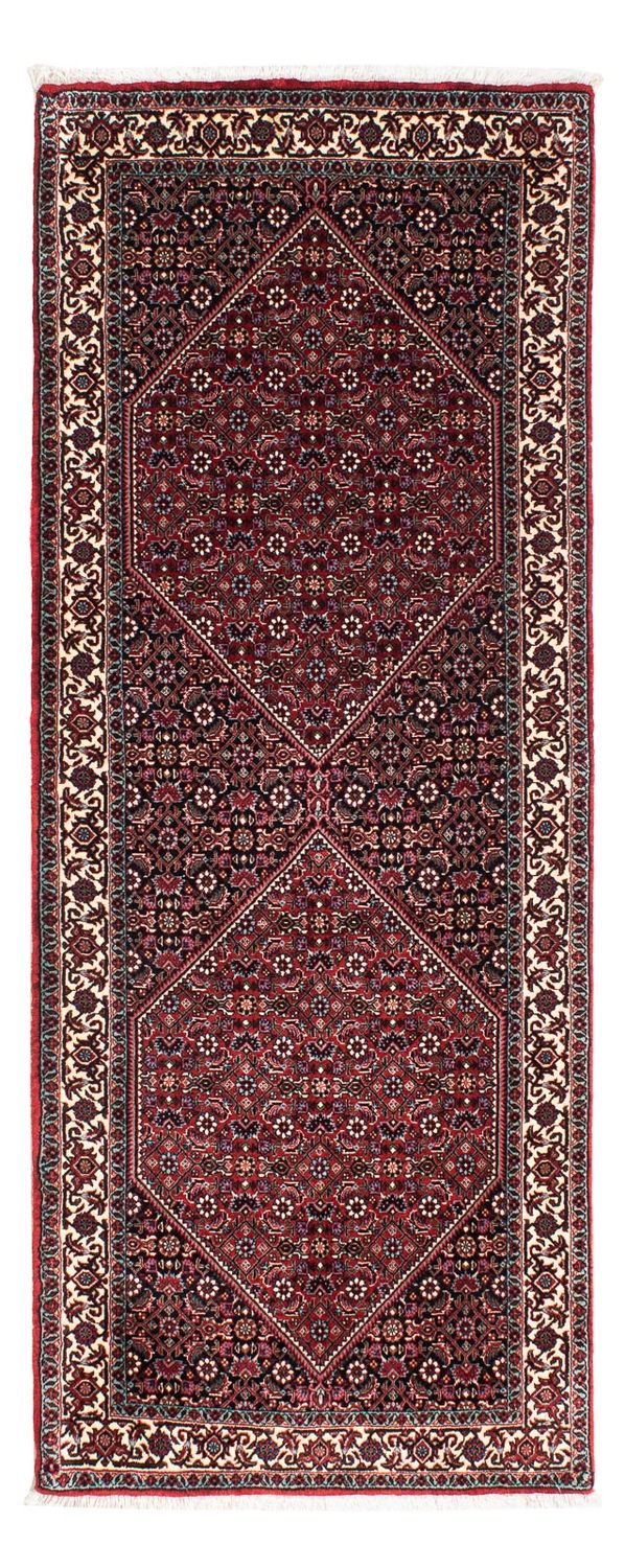 Tapis de couloir Tapis persan - Bidjar - 198 x 74 cm - rouge foncé