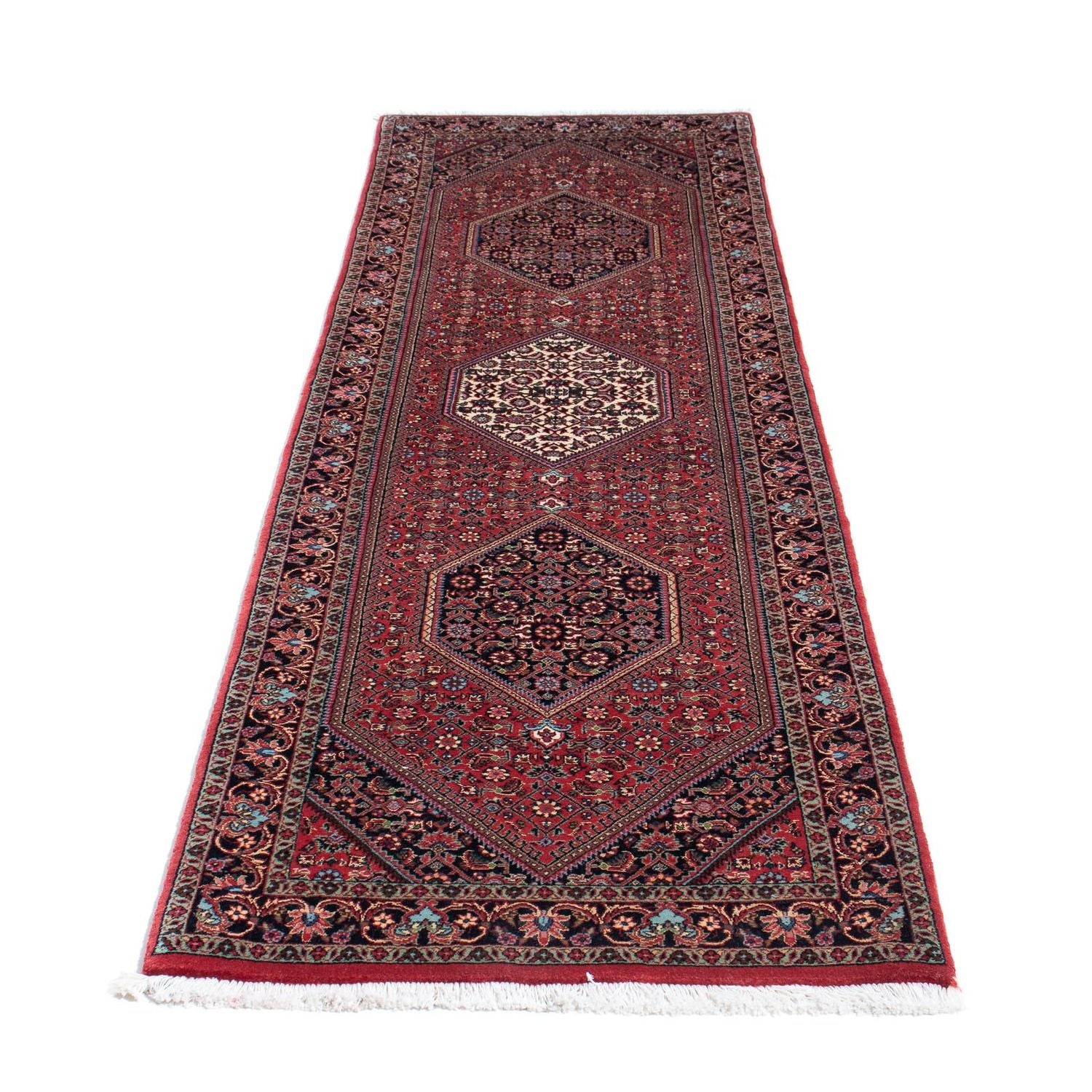 Tapis de couloir Tapis persan - Bidjar - 243 x 70 cm - rouge clair
