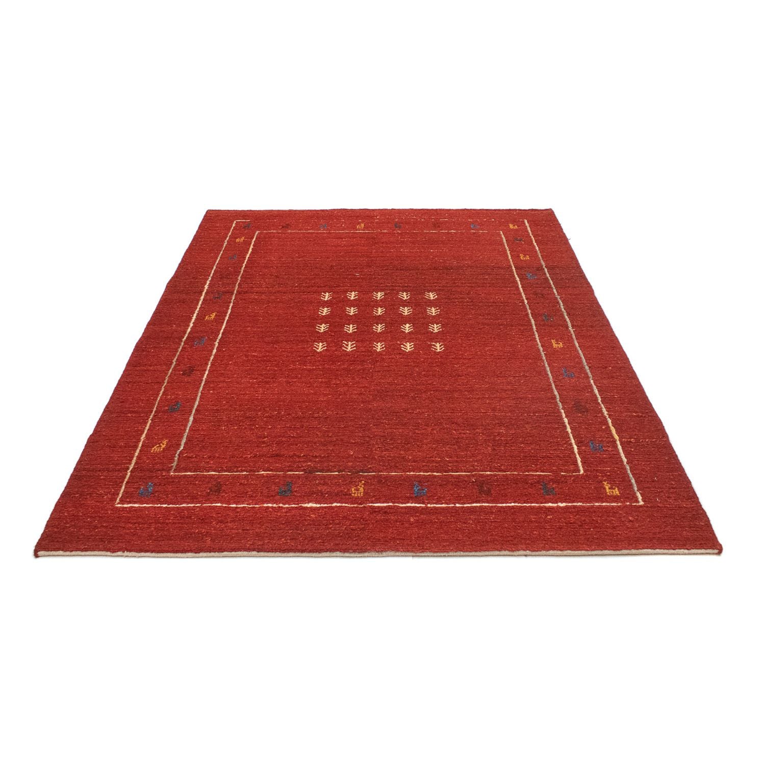 Tapis Gabbeh - Persan - 194 x 146 cm - rouge