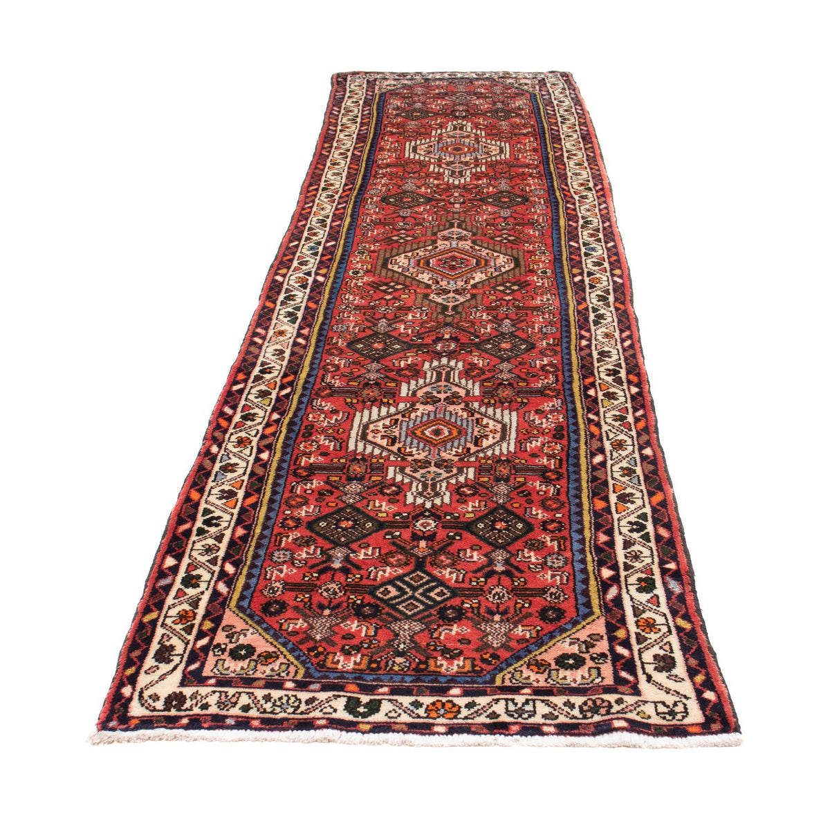 Tapis de couloir Tapis persan - Nomadic - 343 x 83 cm - rouge foncé