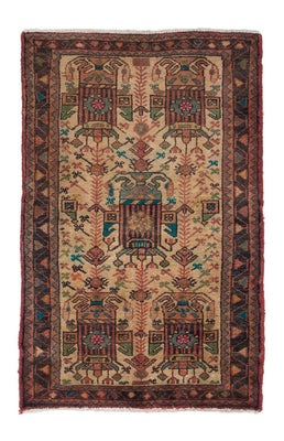 Tapis persan - Nomadic - 124 x 81 cm - marron clair