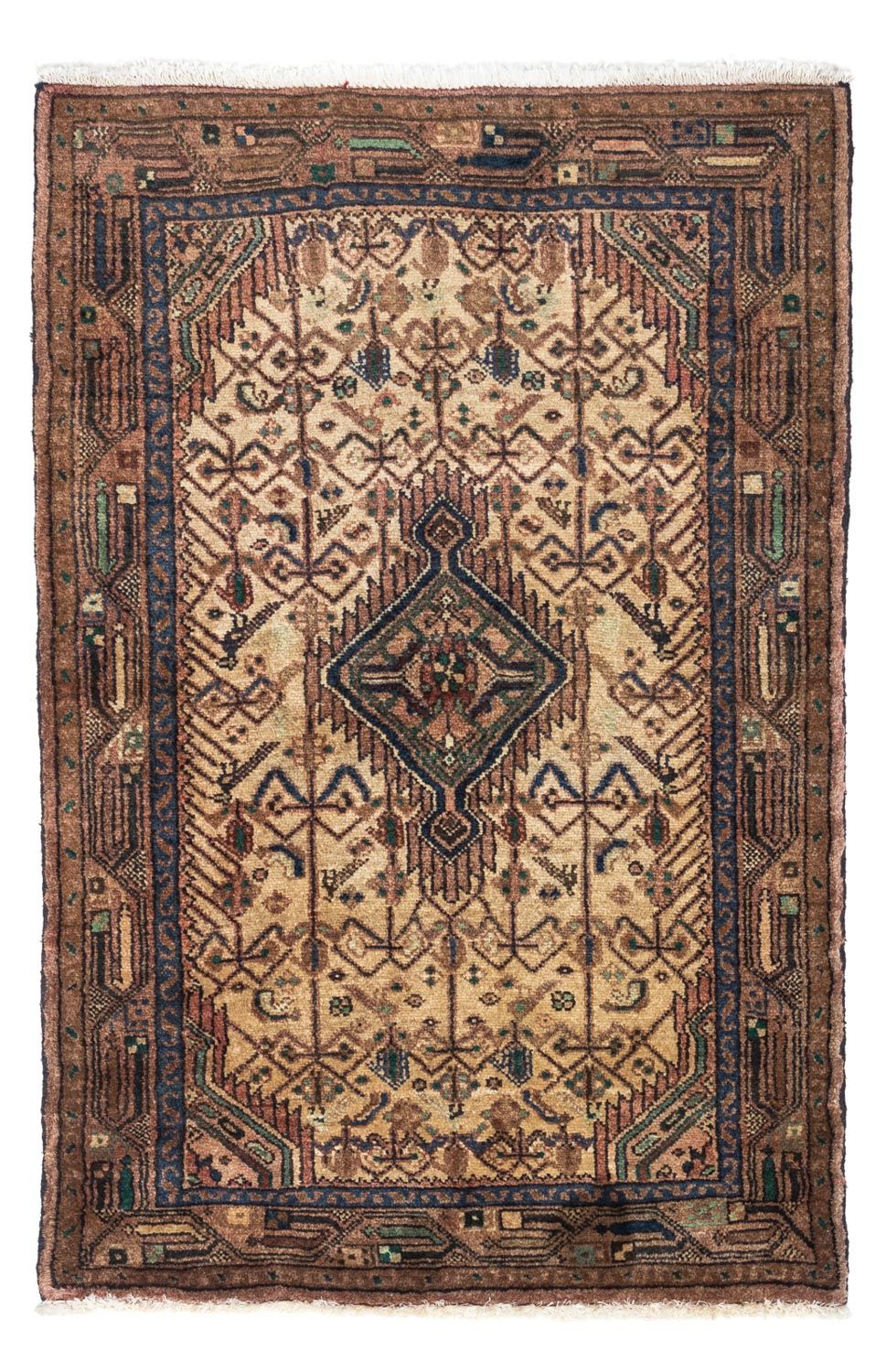Tapis persan - Nomadic - 118 x 79 cm - marron clair