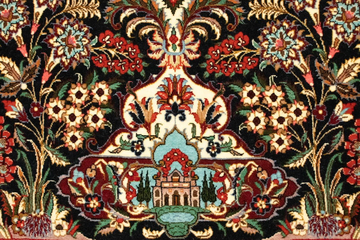 Tapis persan - Ghom - 163 x 107 cm - bleu foncé