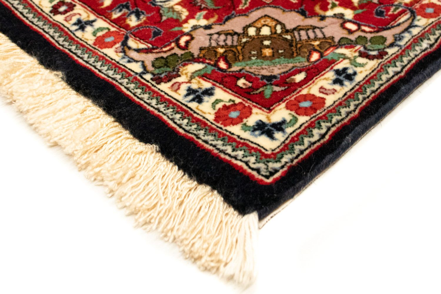Tapis persan - Ghom - 163 x 107 cm - bleu foncé