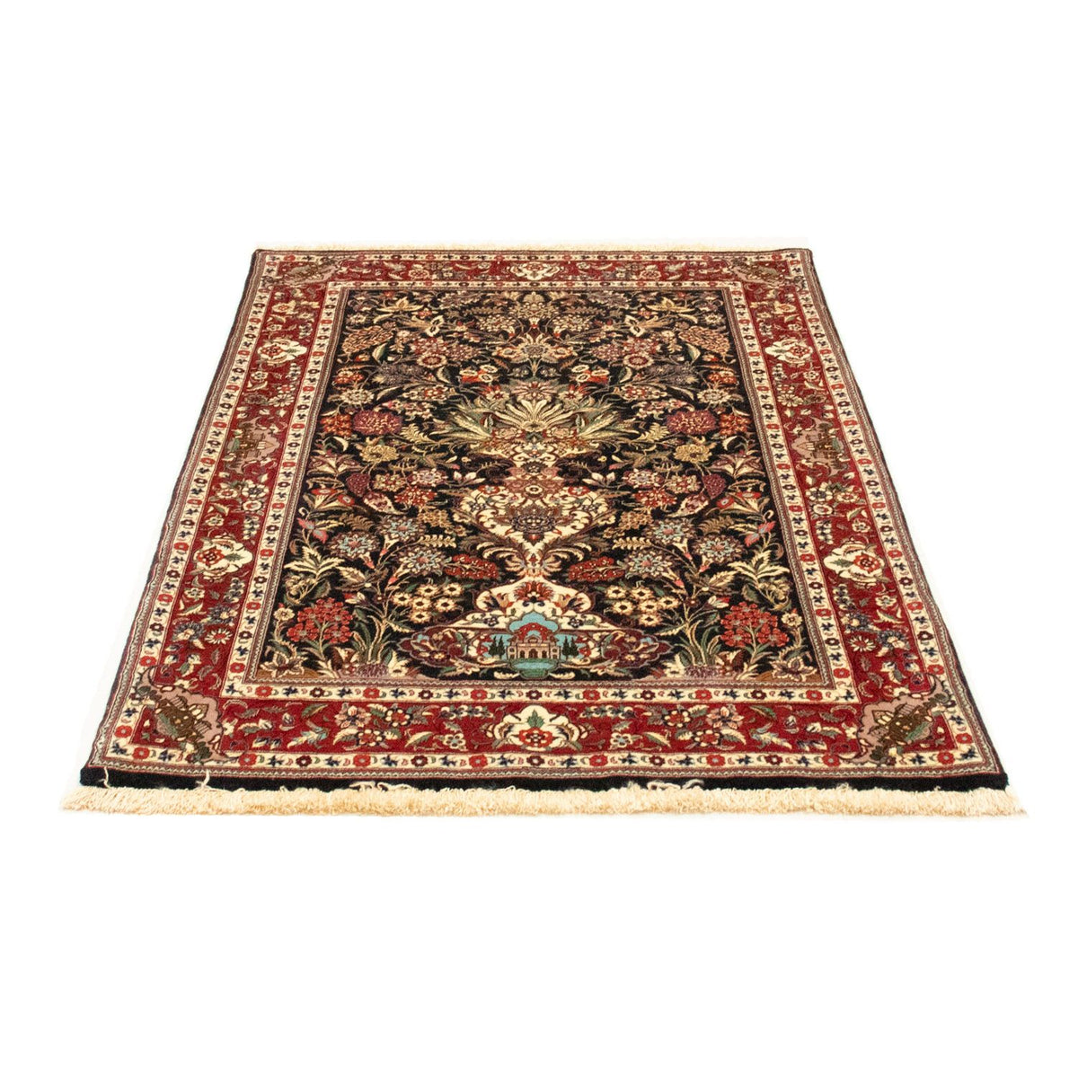 Tapis persan - Ghom - 163 x 107 cm - bleu foncé