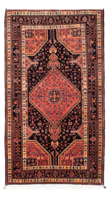 Tapis persan - Nomadic - 220 x 132 cm - bleu foncé