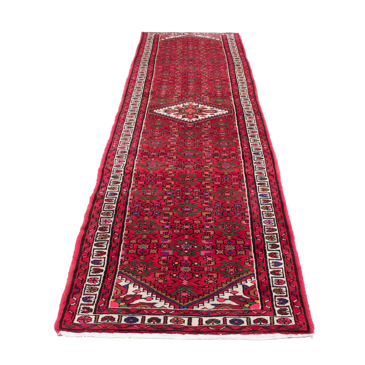 Tapis de couloir Tapis persan - Nomadic - 386 x 84 cm - rouge