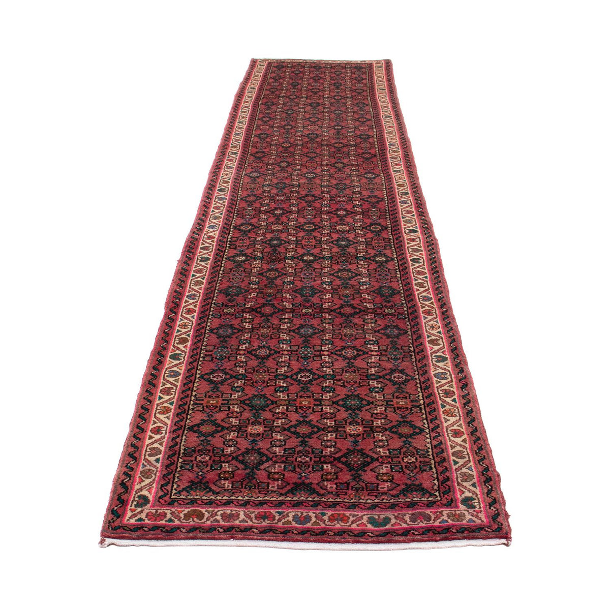 Tapis de couloir Tapis persan - Nomadic - 398 x 83 cm - rouge foncé