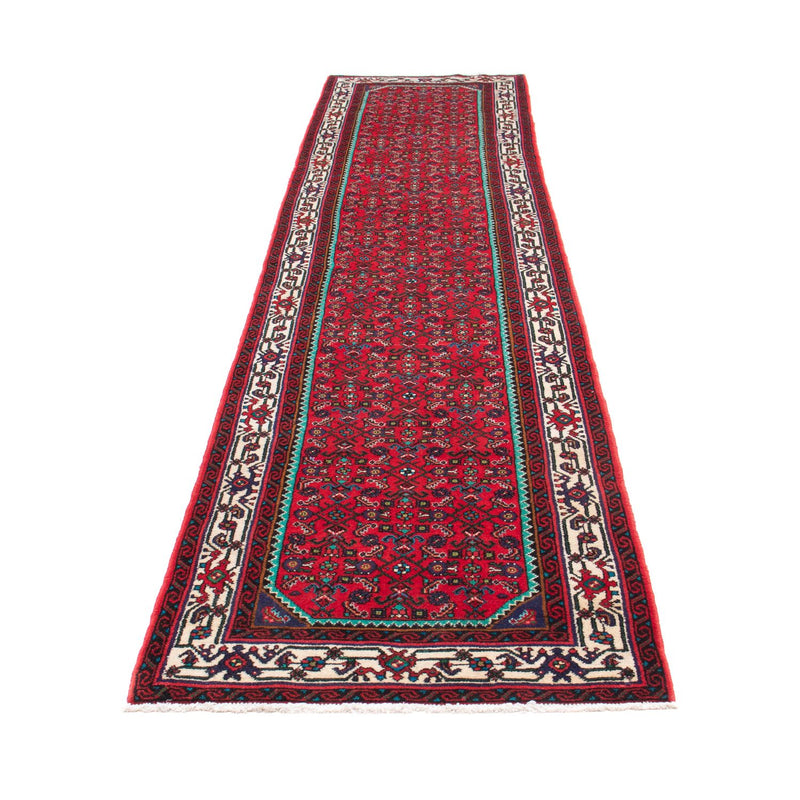 Tapis de couloir Tapis persan - Nomadic - 397 x 84 cm - rouge foncé