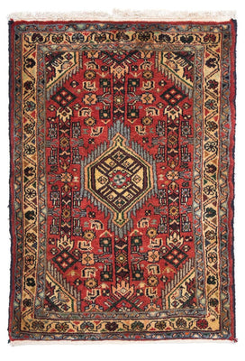 Tapis persan - Nomadic - 87 x 62 cm - rouge foncé