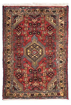 Tapis persan - Nomadic - 87 x 62 cm - rouge foncé