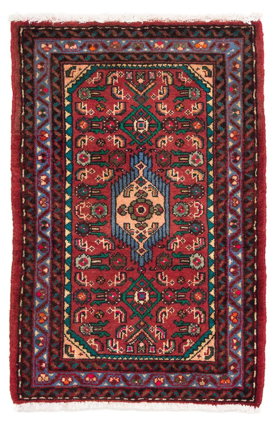 Tapis persan - Nomadic - 92 x 61 cm - rouge foncé